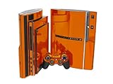 PlayStation 3 Skin (PS3) - NEW - ORANGE CHROME MIRROR system skins faceplate decal mod