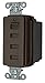 Bryant USBB4 Charger 4 Port Outlet, Four USB Type 2.0 Ports, 5 Amp, 5 Volt DC, Decorator Style, Brown