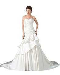 A-line Strapless Dropped   Waistline Floor Length Satin Sweetheart Lace  Dress