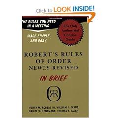 Robert's Rules of Order Newly Revised in Brief (Roberts Rules of Order in Brief)