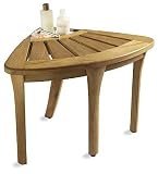 New Grade A Teak Corner Seat Shower Bench / Stool with Basket