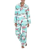 Nick & Nora Pajama Coat Set - Blue Flamingos