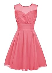 A-line Short Lace Keyhole Ruched Chiffon Homecoming Dress/Bridesmaid Dress/Party Dress 
