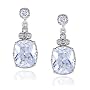 Sterling Silver Cubic Zirconia Edwardian-Inspired Drop Earrings by Cheline