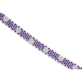 Bold and Beautiful Thick 8.50 carats total weight Round Cut Amethyst and White... by Peora