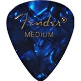 Fender 351 Premium Celluloid Guitar Picks, 12 Pack, Blue Moto, Medium