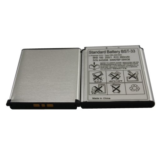 950 mAh 3.6V BST-33 Battery for Sony Ericsson W950 Z610 Z750a Z800i k310 K790a K800c M600i P990i G502