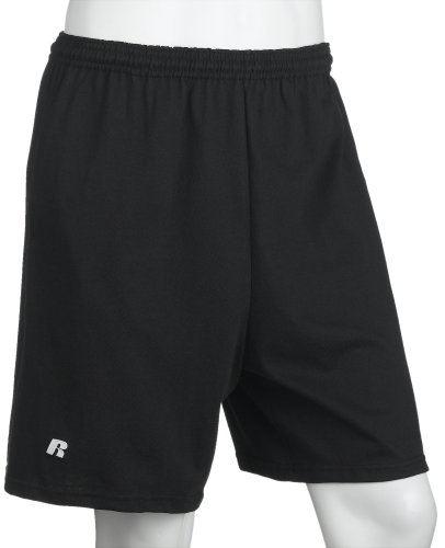 Russell Athletic Men's Cotton Performance Baseline Short, Black, Large