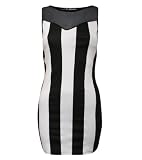 Sleeveless Mesh Detail Stripe Tunic Dress