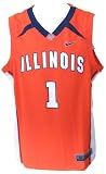 Men`s University of Illinois #1 Orange Replica Jersey