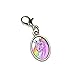 Graphics and More Pink Unicorn on Rainbow Antiqued Bracelet Pendant Zipper Pull Oval Charm with Lobster Clasp