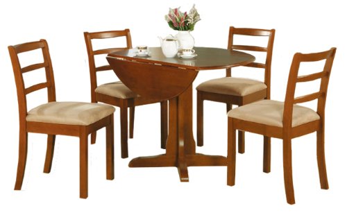 Oak Finish Drop Leaf Table with 4 Oak Finish Dining Chairs!