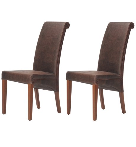 2 Kinston Scroll Leather Chairs