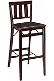 Mission style Foldable Bar Stool, BAR HEIGHT, BROWN