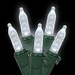 Set of 70 Polar White LED M5 Mini Christmas Lights - Green Wire