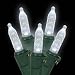 Set of 70 Polar White LED M5 Mini Christmas Lights - Green Wire