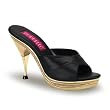 4 1/2 Inch Heel Open Toe Leather Sandal Slides Wood Shoes Sexy Mini Platforms Black Red White Tan