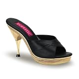 4 1/2 Inch Heel Open Toe Leather Sandal Slides Wood Shoes Sexy Mini Platforms Black Red White Tan
