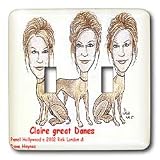 Londons Times Funny Panel Hollywood Cartoons - Claire Great Dane - Light Switch Covers - double toggle switch