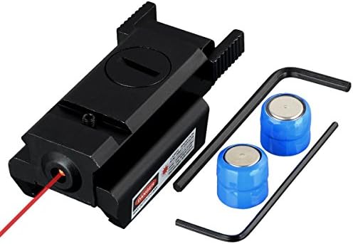 Aosm Tactical Compact Red Dot Laser Sight 20mm Picatinny Weaver Rail Mount for Pistol Rifle Compatible with Glocks, Springfield XD XDM, Taurus, FNP FN FNH, Sig, S&amp;W M&amp;P