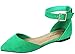 Breckelle's Women's Daisy-14 Ankle Strap Pointed Toe Ballet Flats
