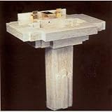 Bates and Bates Deco Art Deco Style Solid Natural Stone Pedestal Lavatory Black Absolute M2232 GN
