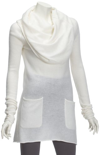 Qi Skywalker Mushroom Draped Top 20034 Damen Pullover, Gr. 34/36  (XS), Wei&szlig; (White ) Preisvergleich