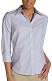 IZOD Women's 3/4 Sleeve Stripped End on End Button Down Shirt