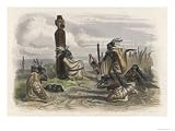 The Body of a Maori Chief is Seated Beneath an Image of the Tribal
God Giclee Poster Print by Masson, 24x18