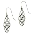 Sterling Silver Celtic Design Oval Dangle Earrings
