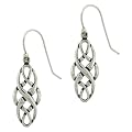 Sterling Silver Celtic Design Oval Dangle Earrings