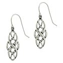 Sterling Silver Celtic Design Oval Dangle Earrings