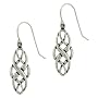 Sterling Silver Celtic Design Oval Dangle Earrings