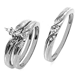 10k Yellow Gold Diamond Trio Bridal Set (1/4 cttw, I-J Color, I1-I2 Clarity), Women's Size 7, Men's Size 10.5