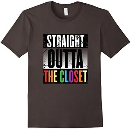 Men's Straight Outta the Closet Pride Gay LBGT T-Shirt Medium Asphalt