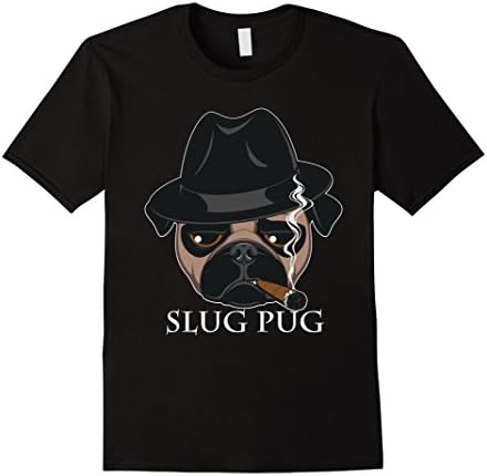 Men's "Pugsy" Slug Bug Pug Gangster Thug Style Pug Dog Tee Shirt 3XL Black