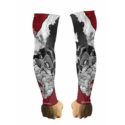 Primal Wear Tattoo Red/Grey Arm Warmers (Large) On Sale