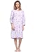 Casual Nights Women's Floral Snap Front Flannel Duster Long Sleeve Lounger Dress