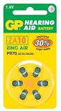Electronics : GP ZA10 Yellow Hearing Aid Batteries (Card of 6) PR70 A10