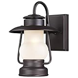 Westinghouse 6204200 Santa Fe 1 Light Outdoor Wall Lantern, Weathered Bronze