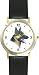 German Shepherd JP Dog - WATCHBUDDY&reg; DELUXE TWO-TONE THEME WATCH - Arabic Numbers - Black Leather Strap-Size-Large ( Men's Size or Jumbo Women's Size )