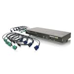 IOGEAR 8-Port USB PS/2 Combo VGA KVMP Switch with USB KVM Cables GCS1808KITU