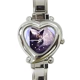Limited Edition Violano Italian Charm Heart Watch Cat Siamese