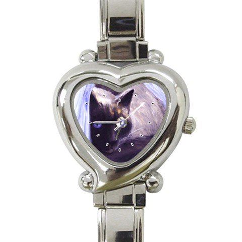 Limited Edition Violano Italian Charm Heart Watch Cat Siamese