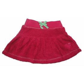 Bright Bots Baby Girls Pink Soft Fluffy Coral Fleece Gathered Skirt in size 12-18 months