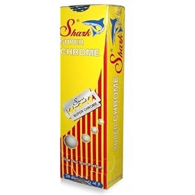 100 SHARK SUPER CHROME DOUBLE EDGE SAFETY RAZOR BLADES