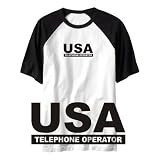 T-Shirt Raglan White  Usa Telephone Operator  Occupations