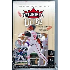 2006 Fleer Ultra Baseball Cards Unopened Hobby Box (24 packs per box, 8 cards per pack, 2 autograph or memorabilia cards per box + 1 insert per pack)