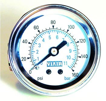 VIAIR VIAIR-90084 Single Needle Gauge, White 1.5 in. Face