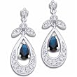 Designer Style Blue Sapphire and Diamond Earrings